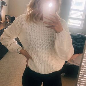 Chunky white sweater